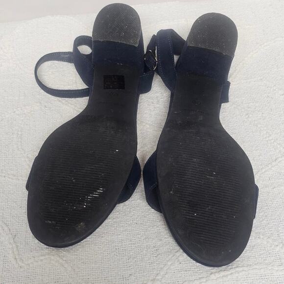 Dream Pairs Carnival Navy Blue Chunky Block Heels Faux Suede Career Party Size 9 - Picture 2 of 5